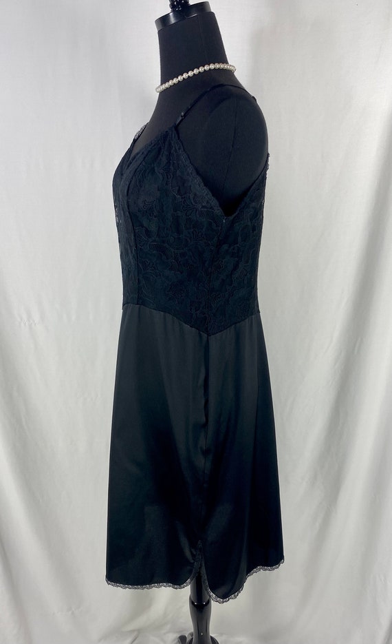 Vintage Vanity Fair Black Full Slip Lace Bust 36 … - image 7