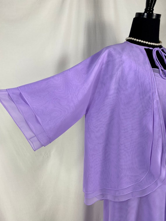 Vintage Travilla Chiffon Evening Dress Purple 2 P… - image 8