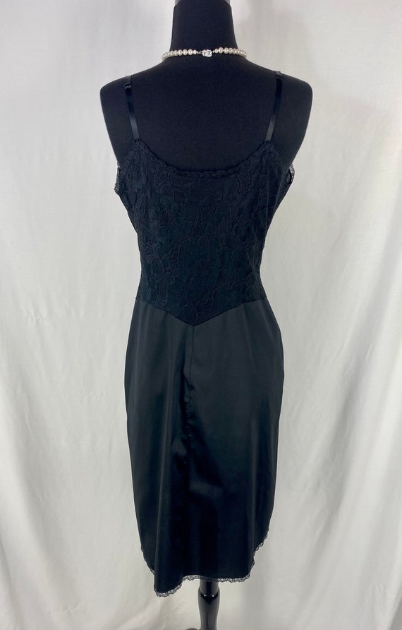 Vintage Vanity Fair Black Full Slip Lace Bust 36 … - image 6