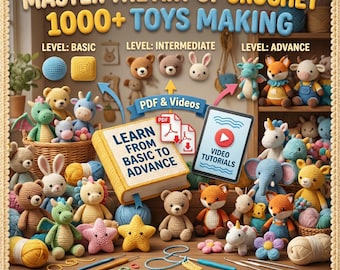 1000+ Crochet Doll Patterns, Amigurumi Toys, Fairies, Animals, PDF Bundle (Instant Download)