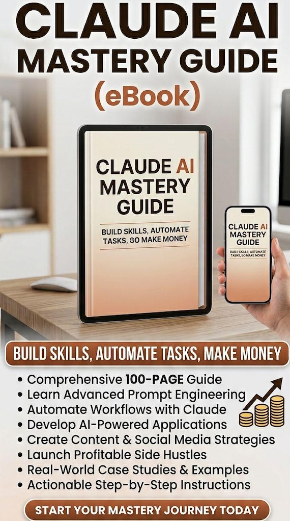 Claude AI Mastery Guide: 100 pages l Build Skills, Automate Tasks, Make Money (eBook )