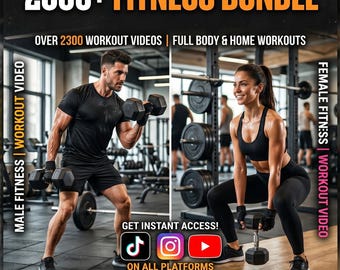 2300+ Fitness Viral Reels Bundle, MRR/PLR, gym workouts, home workout, motivation clips, and high Detail fitness videos Instagram, TikTok