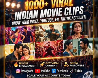 1000+ HD Indian Movie Clips | Viral Reels, TikTok & YouTube Shorts (Digital Download)