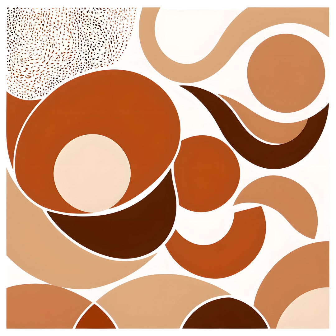 Neutral Boho Wall Art, Abstract Shapes Print, Minimalist Poster, Modern ...