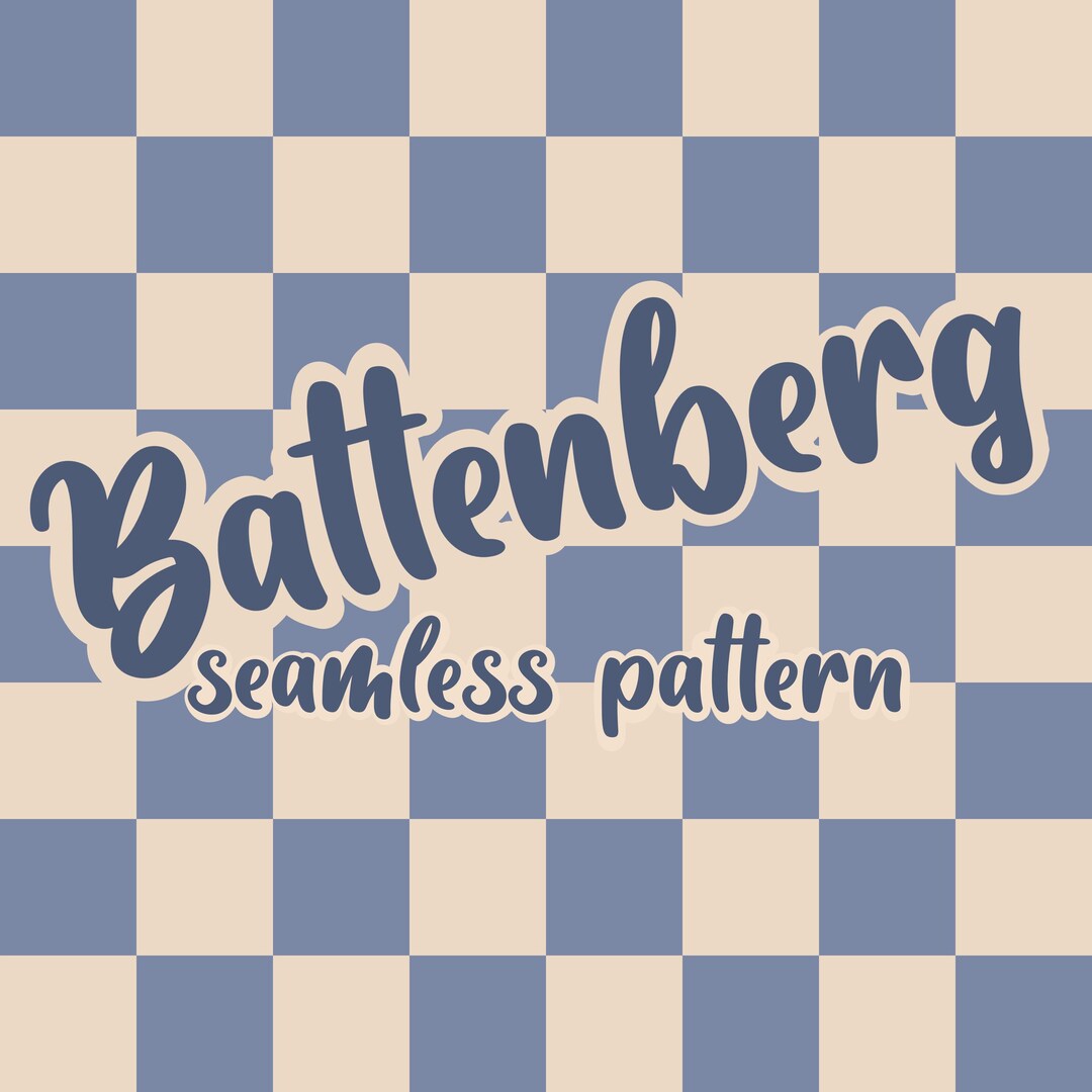 Blue Cream Battenberg Checkerboard Seamless Pattern (PNG File) - Etsy ...