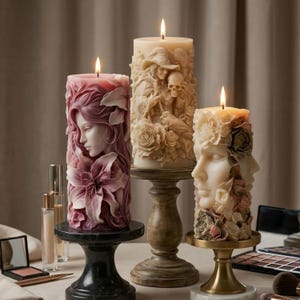 3D Gudinna Lilja Flicka Skelett Riddare Silikonform, Nordisk Mytologi Relief Pelarform