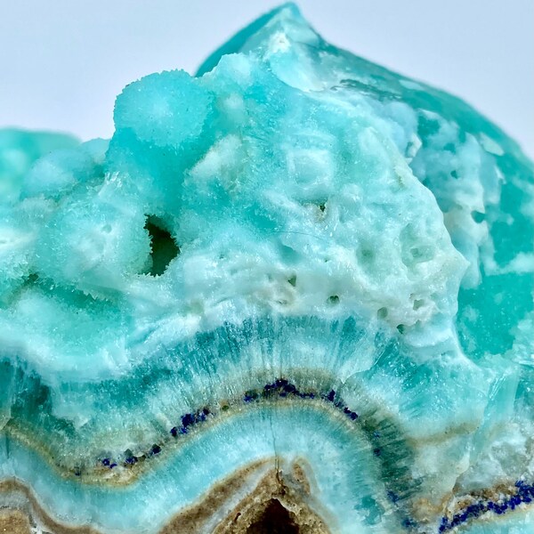 Natural Aragonite With Azurite Crystal Specimen, Afghanistan Healing Stone,  391 Gram