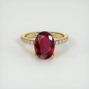 Oval Rubin Verlobungsring: Sterling Silber, Diamant Akzente, Versprechen Ehering