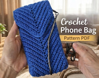 Crochet Phone Bag Pattern PDF, Stylish Crossbody Mobile Pouch, Small Purse Tutorial, Easy Crochet Phone Holder, Modern Crossbody Bag Design