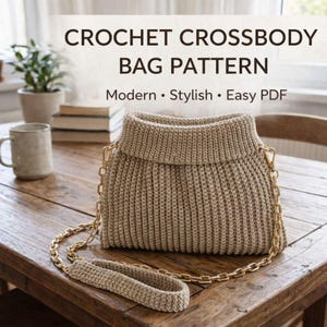 Crochet Small Bag Pattern PDF, Crossbody Crochet Purse, Easy Crochet Bag Tutorial, Minimalist Handbag, Beginner Friendly, Instant Download