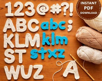 Crochet Alphabet Bundle Pattern PDF, Uppercase  Lowercase Letters, Numbers 0-9  Symbols, Crochet Name & Words Pattern, DIY Decor Set