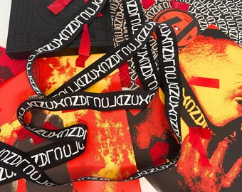 Clancy Stole - Twenty One Pilots inspired black polyester with vinyl text on both sides, handmade