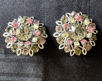 Lovely Sunburst of Pink and Clear Sparkles for your Ears