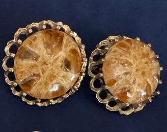 Vintage Topaz colored stone in a Filigree setting