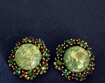 Vintage Green Crystal Button