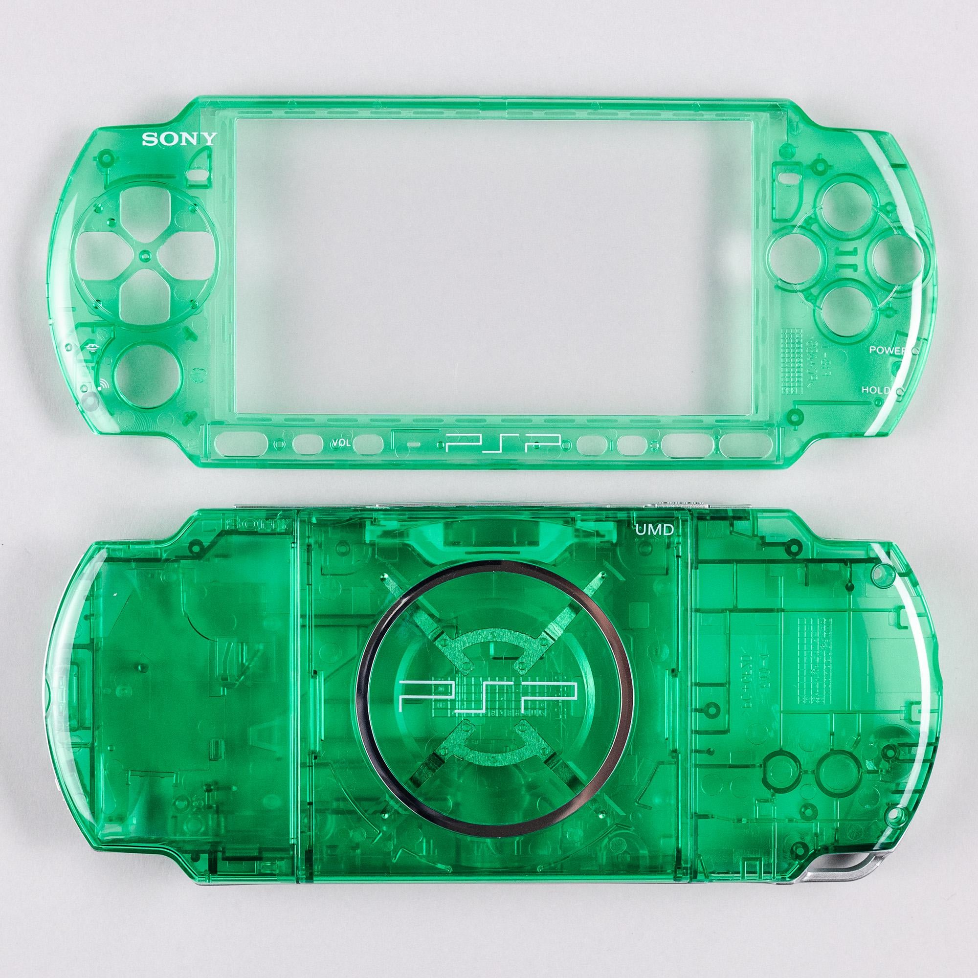PSP 3000 Transparent Green Replacement Shell With Buttons With