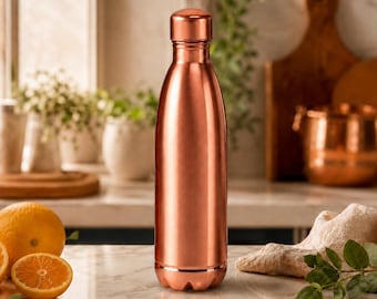 Gepersonaliseerde koperen waterfles, aangepaste naam gegraveerd, herbruikbare drinkgerei van 950 ml, yoga-reiscadeau sportschool