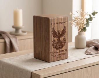 Urna funeraria artesanal de palisandro / Recuerdo conmemorativo para cenizas humanas o de mascotas