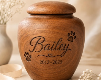 Gepersonaliseerde houten huisdier-urn voor honden en katten, aangepaste gegraveerde huisdier-urn, houten crematie-urn voor as, huisdier verlies sympathie cadeau