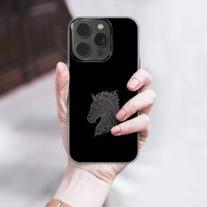 Fire Horse Head Phone Case Horoscope Tattoo cover for iPhone 16e, 17 Pro Max, 15, 13, Samsung S26, A56, Pixel 10, 9A