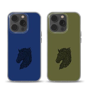 Fire Horse Head Phone Case Horoscope Tattoo cover for iPhone 16e, 17 Pro Max, 15, 13, Samsung S26, A56, Pixel 10, 9A