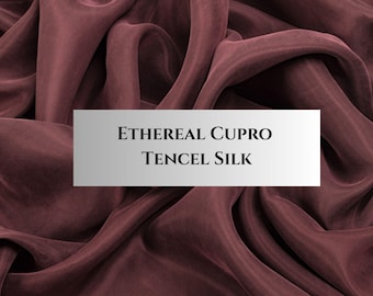 Sandwashed Cupro Tencel Fabric, Vegan Silk Feel, Korean Soft, 135cm Wide