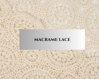 Beige Macrame Pattern Fabric, Korean Guipure Lace, Sturdy Nylon Cotton Mix, 257g/sqm
