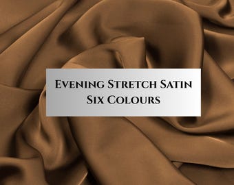 Korean Stretch Satin Fabric, Heavyweight Evening Bridal Prom Dress Material, 155cm Wide