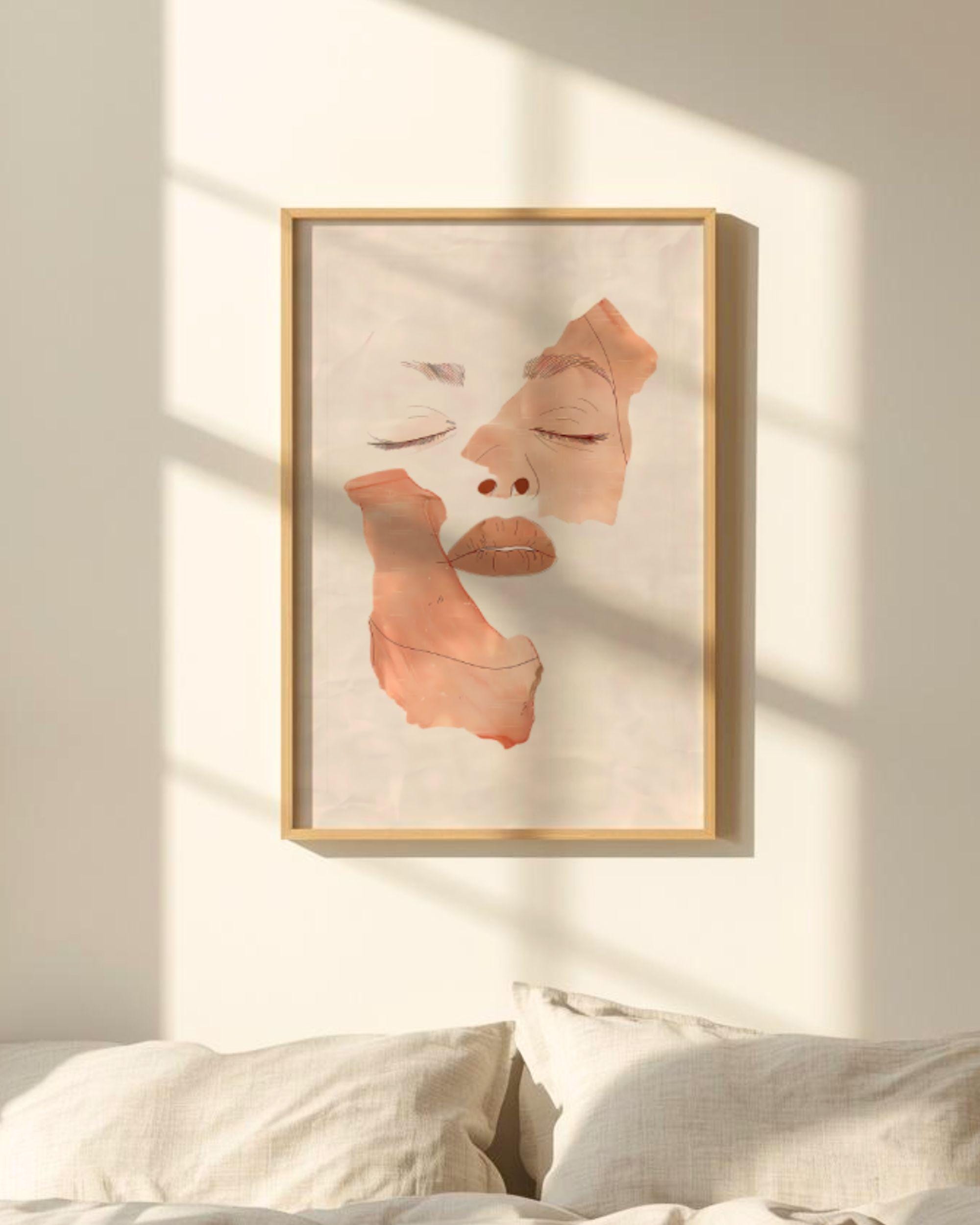 Minimalist Line Art Woman Printable, Abstract Face Poster, Japandi Wall ...