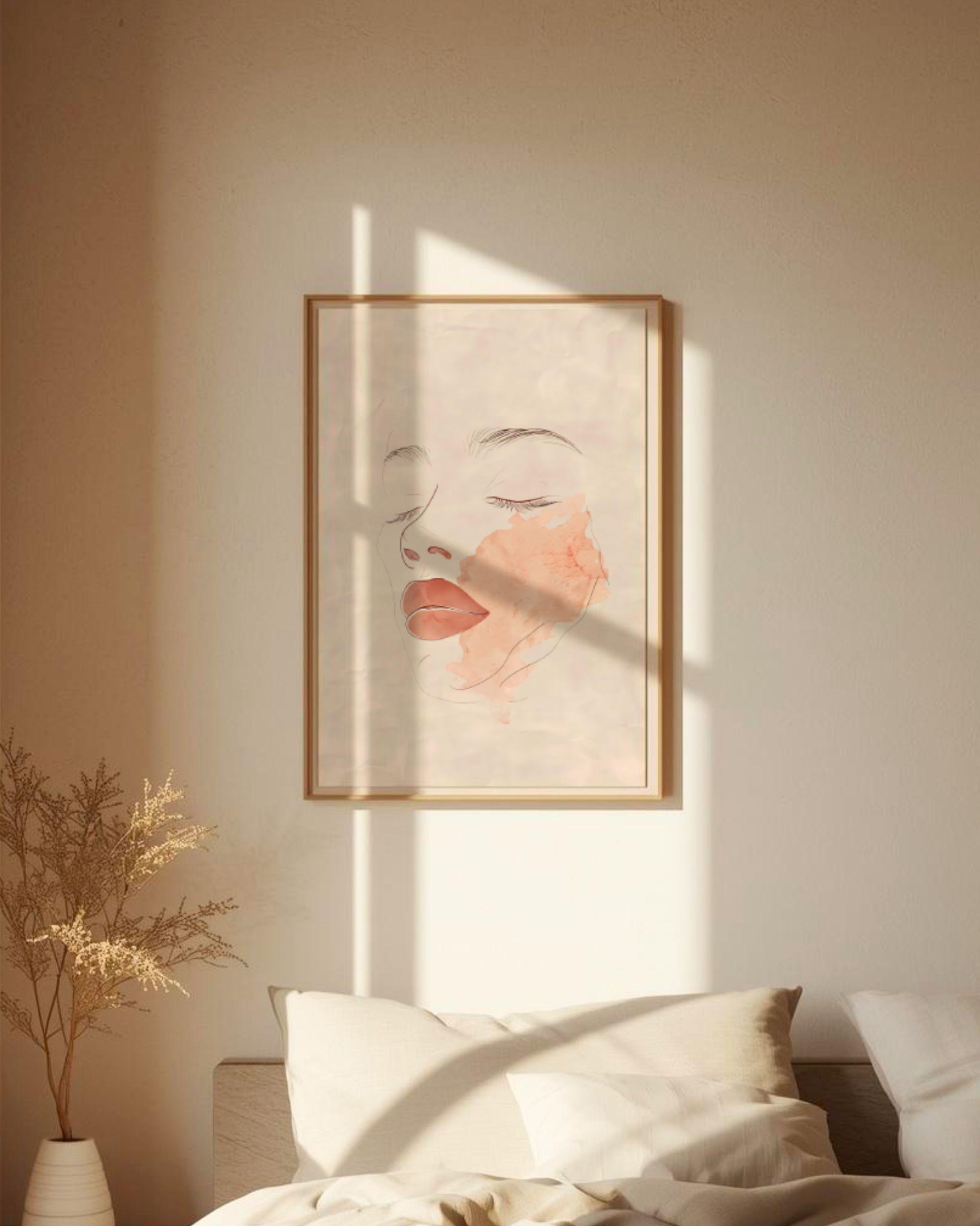 Minimalist Line Art Woman Printable, Abstract Face Poster, Japandi Wall ...