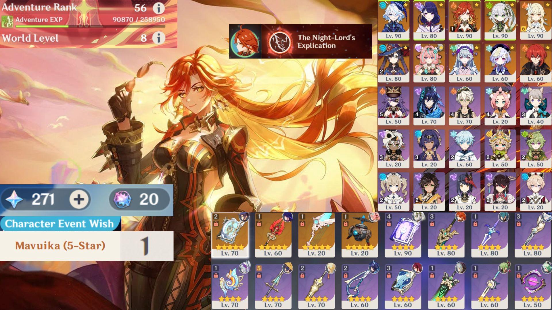 Compte Genshin Impact - Europe - AR 56 - PC (Neuf, Accès Immédiat)