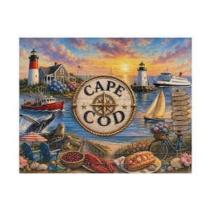 Cape Cod Keepsake Puzzle, Coastal New England Jigsaw, Family Game Night, Puzzler Gift