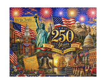 America 250th Anniversary Jigsaw for Adults, Red White and Blue USA July 4th Collectible Puzzle