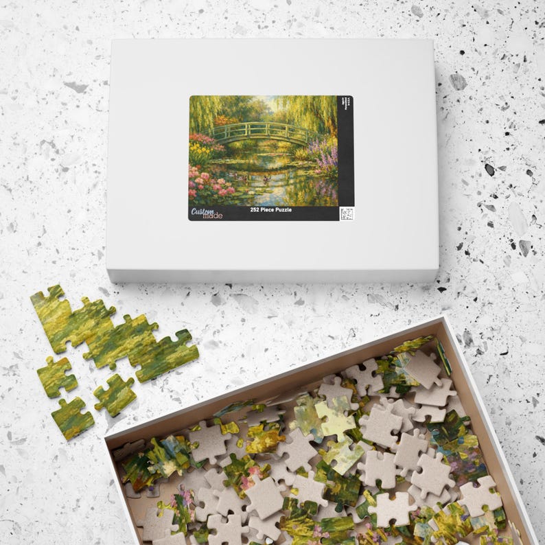 Monet Style Water Lily Puzzle, Impressionist Garden Bridge Jigsaw ...