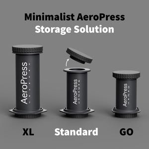 Minimalist AeroPress paper filter & coffee bean storage solution