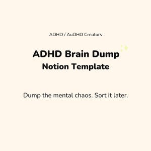 Sjabloon ADHD Brain Dump Notion, Overwhelmed Minds-planner (digitale download)