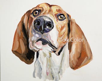 READY TO SHIP, Original dog painting on paper Beagle watercolor