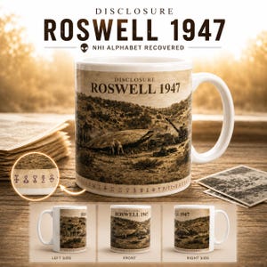 UFO Mug, Alien Coffee Cup, Roswell 1947, Sci-Fi Lover Mug, Funny Space Gift