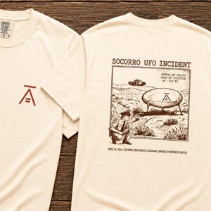 Camiseta del incidente OVNI de Socorro, camiseta vintage con estampado alienígena, camiseta de divulgación de UAP, regalo para creyentes en ovnis del Proyecto Libro Azul, camiseta paranormal