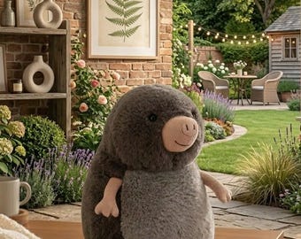 Jellycat Muswell Mole Plush Toy – Cute Gray Mole Stuffed Animal, Soft Comfort Doll for Kids
