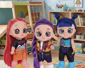 Set de muñecas de moda K-Pop - 3 muñecas cantantes y guerreras estrella del pop, regalo de cumpleaños K-Pop