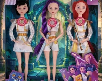 K-pop Demon Hunters Collectible Doll Set (Zoey, Mira & Rumí) with Music