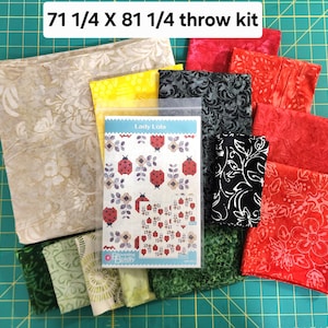 Lady Lola ladybug quilt kit. Throw or Baby quilt options.