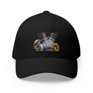 Supercharger Blower | Embroidered Closed-Back Structured Cap | AimaxOps — Engine Art Petrolhead Gift