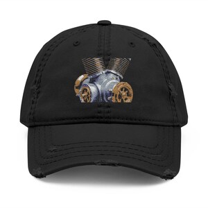 Supercharger Blower | Embroidered Distressed Dad Hat | AimaxOps — Engine Art Petrolhead Gift