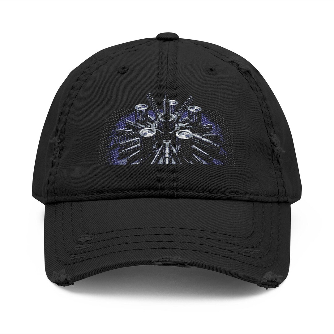 Quad Injector Hat Diesel Injector Pump Parts Distressed Dad Hat | Embroidered | Dark Art ...