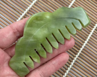 Jade Massage Comb Hair Scalp Tool Portable Wellness Comb Natural Stone Random shipping