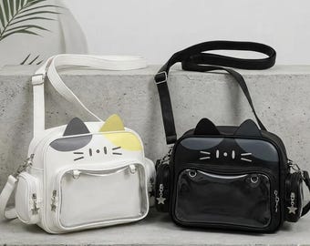 Cat Ita Bag-ryggsäck: Y2K-väska i koreansk och japansk stil med axelrem