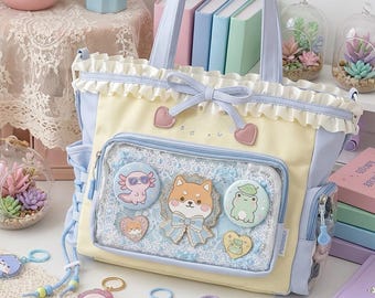 Kawaii Y2K Ita-väska Transparent Tote Söt Japansk Lolita-stil – Genomskinlig Axelväska DIY Displayväska