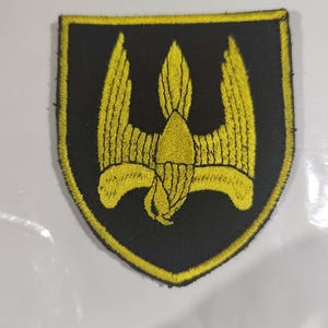 Ukrainian Trident Falcon Embroidered Patch – Military Tactical Morale Patch with Hook & Loop Backing – Ukraine Trident Symbol Shield Patch